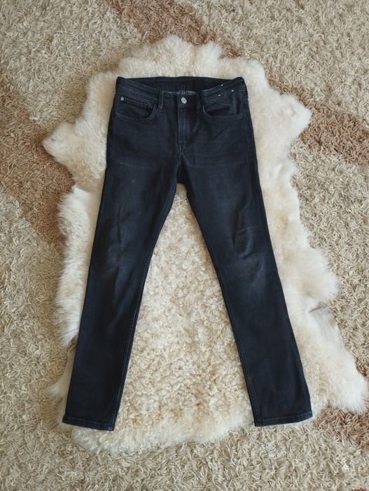 Blugi groși skinny, de culoare neagră, pentru 10-11 ani
