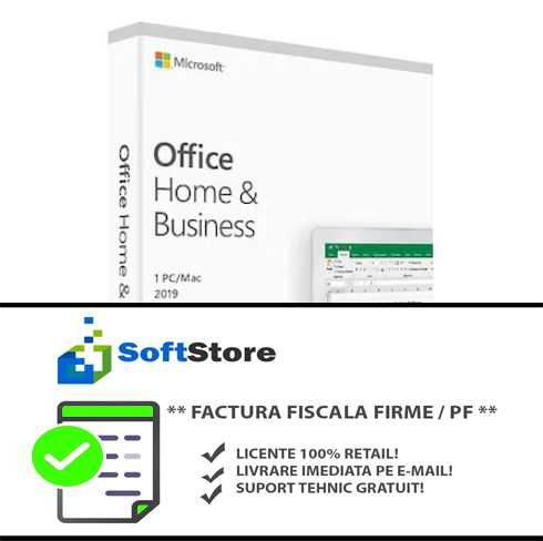Factura fiscala, legal! LICENTE Office Home & Business 2019 - RETAIL!