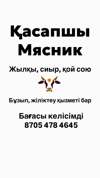Қасапшы. Мал сою. Мясник, жылқы сиыр сою