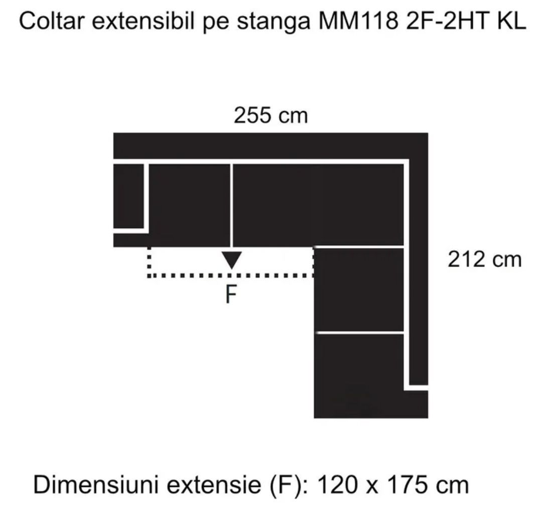 Coltar living extensibil pe stanga MM118