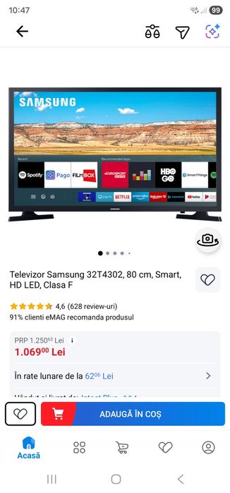 Tv samsung 32T4302 ,80 cm smart HD Led