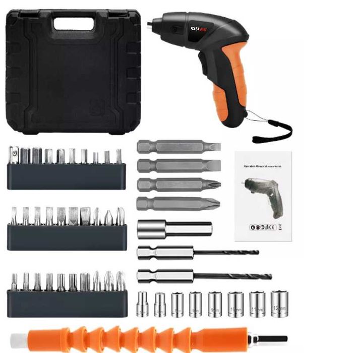 Surubelnita electric acu capete si prelungitor, BOX