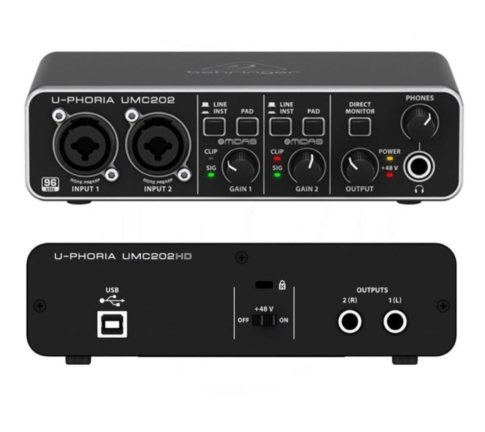 звуковая карта и микрофон BEHRINGER