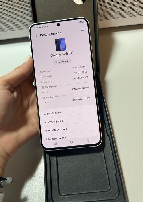 Telefon Samsung Galaxy S25 FE 5G, 128GB, 8GB, Navy, 4900 mAh - nou