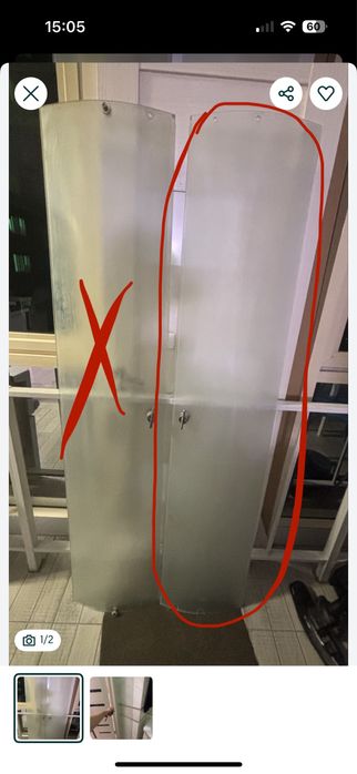 Двери для душа 178/38, прямоугольна стенка 27см