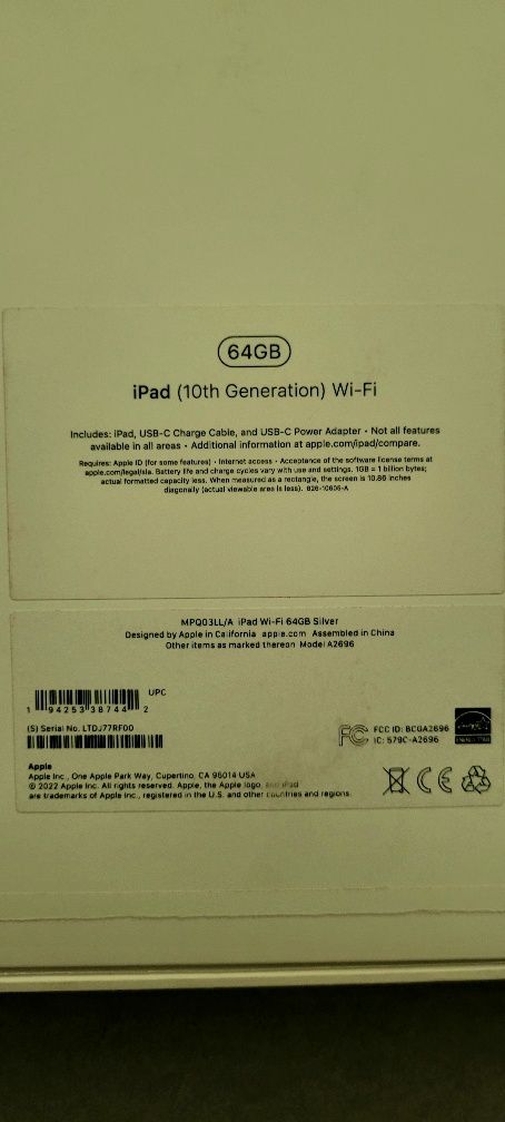 Планшет IPad (10 th Generation) Wi-Fi