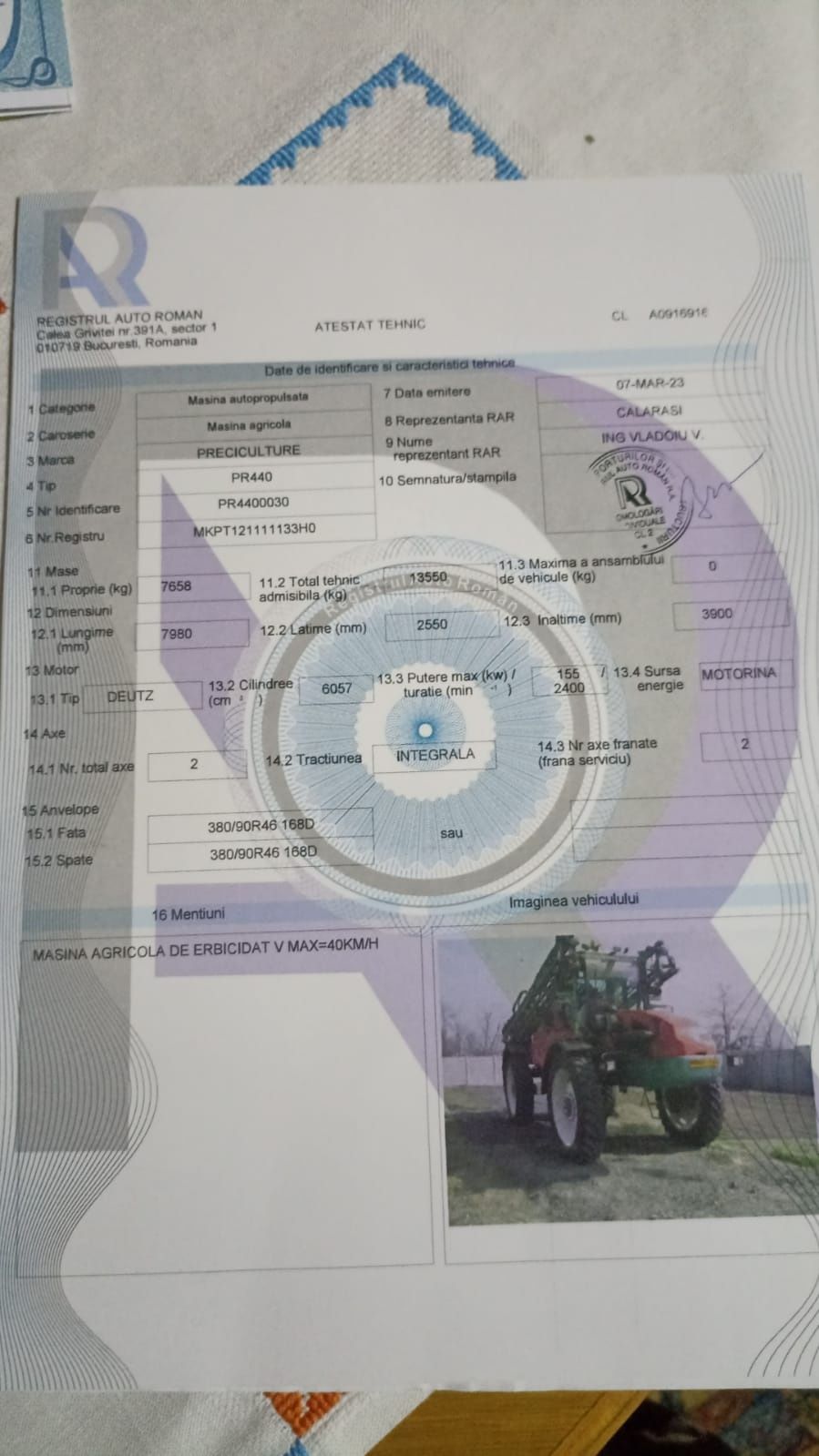 Vând autopropulsata marca SEGUIP PR440