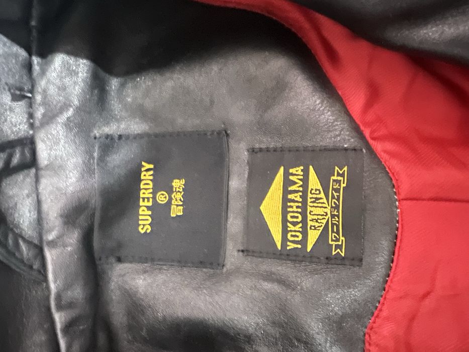 Geaca din Piele vintige naturala Yokohama size 40 M-  Racing Superdry