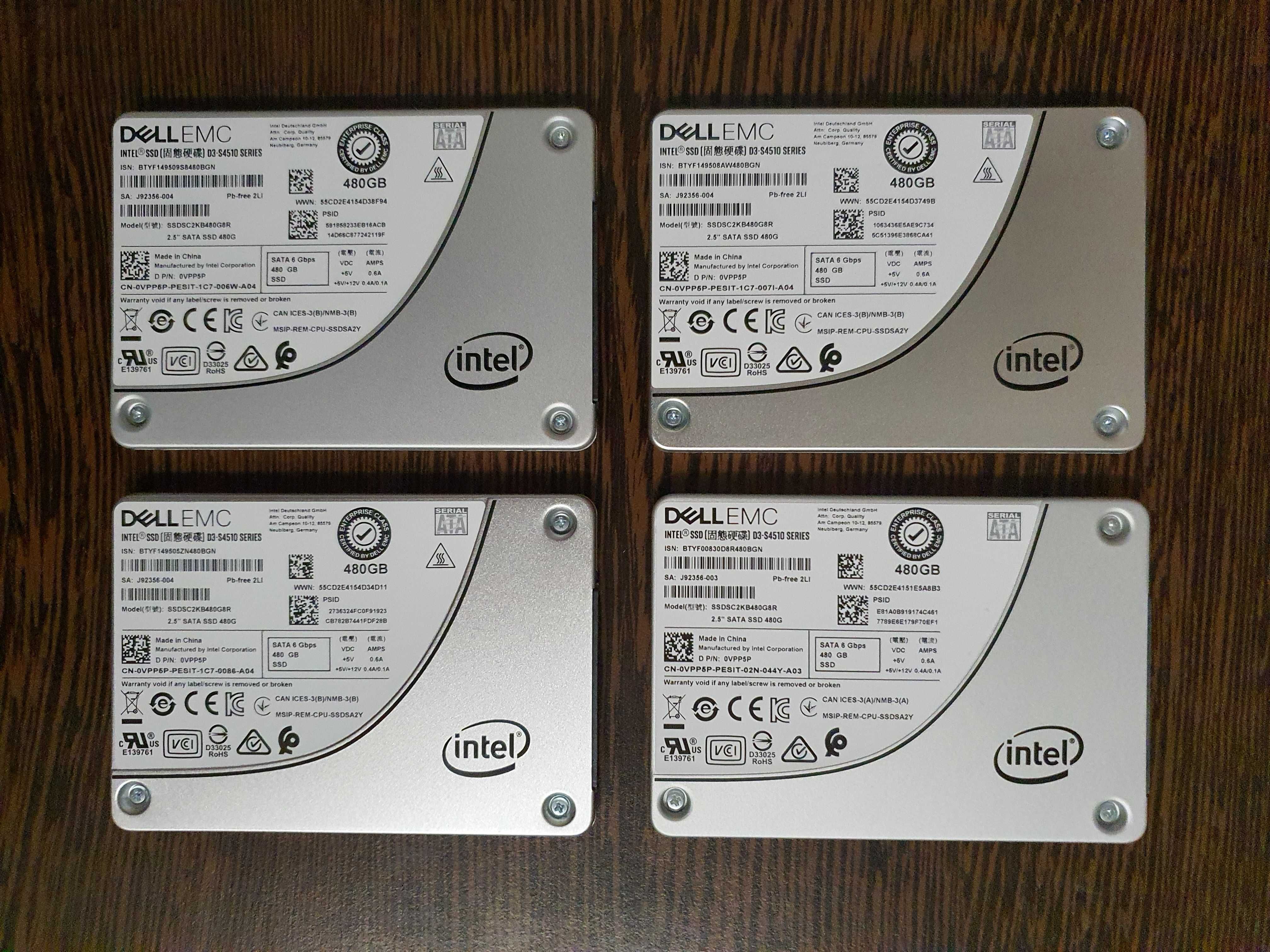 SSD Dell EMC Intel D3-S4510 SSDSC2KB480G8R 480GB 6Gb/s 2.5" SATA3  NOU