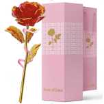 Trandafir artificial, suflat cu aur 24K,