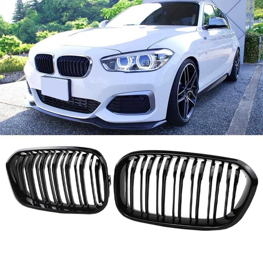 Set 2 grile duble M negru BMW Seria 1 facelift F20 F21 2015-2019