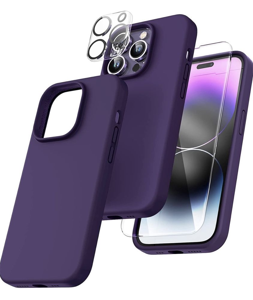 Husa Silk Case+Protectie Camera+Folie Sticla Iphone 14/15 PRO MAX PLUS