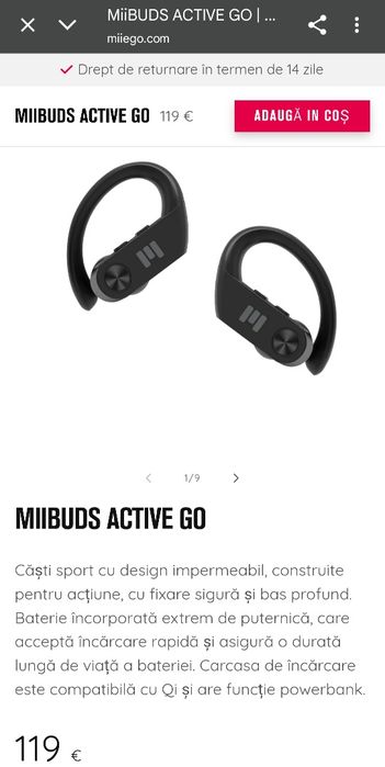 Căști Wireless Premium MIIEGO MiiBUDS ACTIVE GO.V2 - NOI