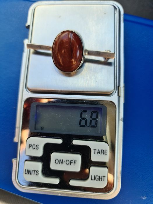 N brosa veche argint 830 masiv piatra carneol,cu pin