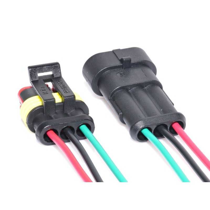 Cablu Conector Mufa 3 Pini Waterproof Mufa Conector 3 FIRE Auto Moto