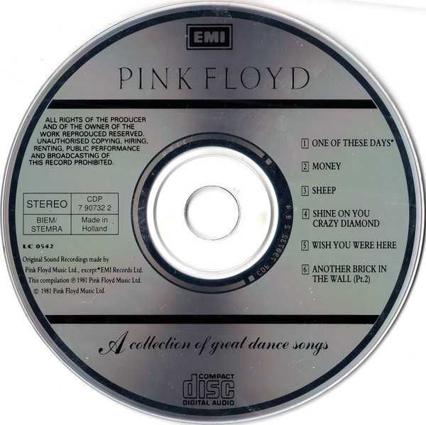 CD Pink Floyd - A Collection of Great Dance Songs 1981