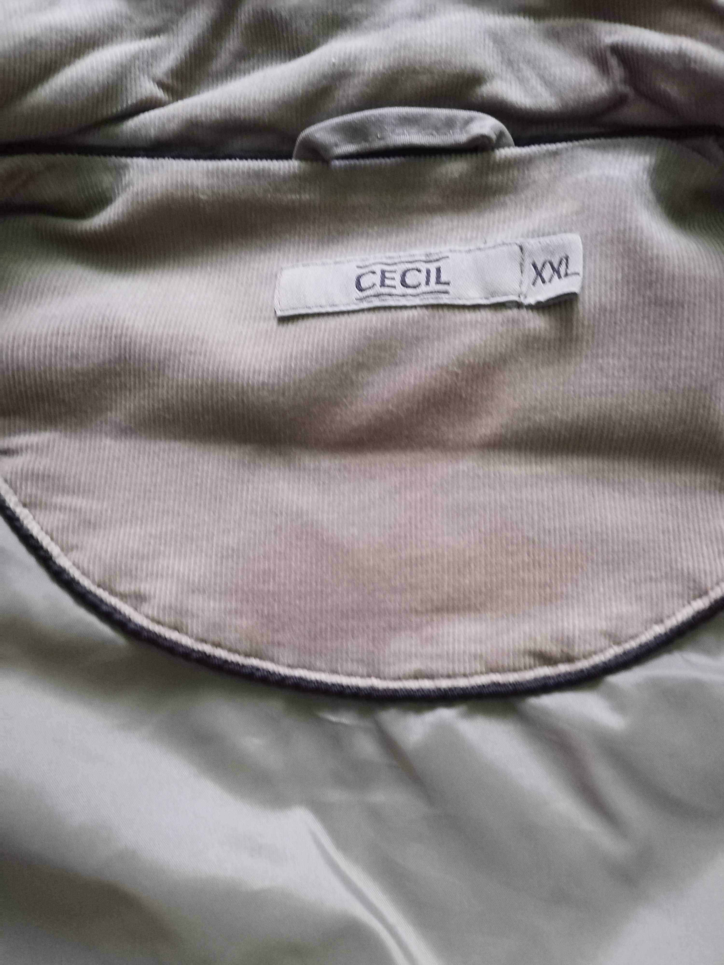 Vesta vintage, scurta, cu fermoar, gri maroniu. Firma Cecil. Masur. XL