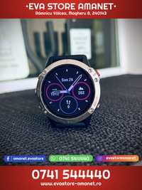 Ceas smartwatch GARMIN Fenix 6 Solar Silver/Black GPS 47mm