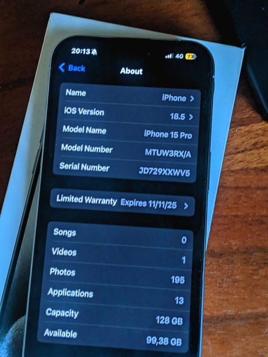 IPHONE 15 PRO, in garantie, stare impecabila ca nou, baterie 99%