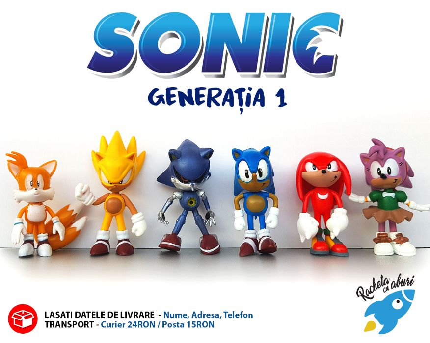 Set 6 figurine / Jucarii Sonic, Metal Sonic, Tails, Knuckles, Amy Rose