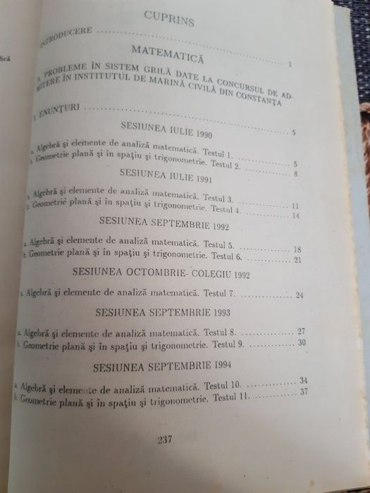 matematică în teste grilă