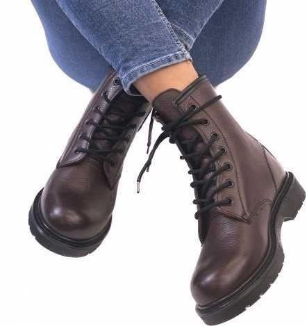 Ghete 5th Avenue, kaki si bordo, piele naturala, mar. 37, 39, 40 si 41