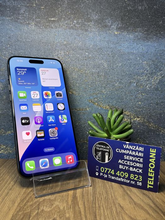 Iphone 15 pro max/256gb/2Ani Garantie Centrul de Telefoane/rate