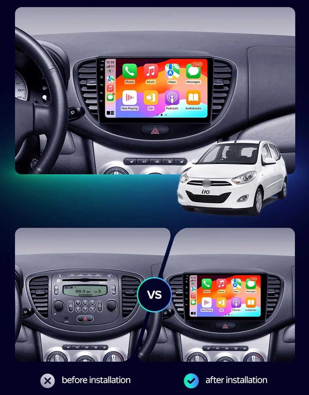 Hyundai I10 2007 - 2013 Мултимедия Навигация Android