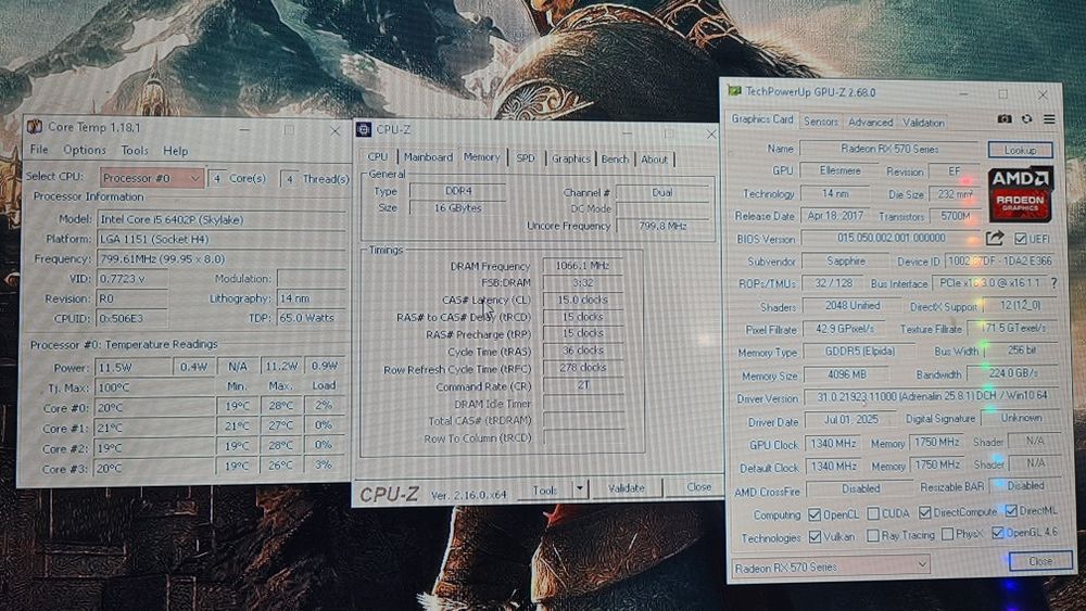Unitate PC Gaming i5 6402 video 4GB RX 570 16GB RAM SSD