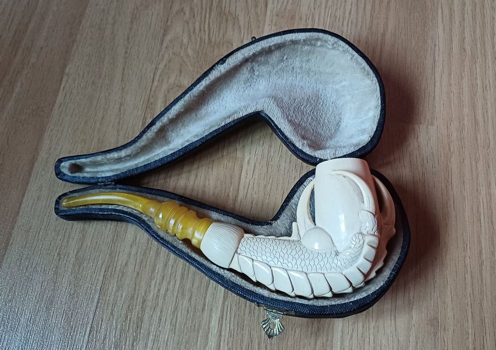 Vand Pipa "Meerschaum", model gheara vultur, "Eagle Claw" , Nefolosita