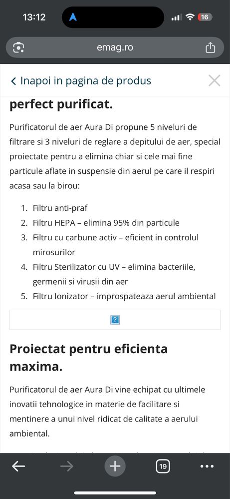 Purificator aer Olimpia splendid ( Aura Di )