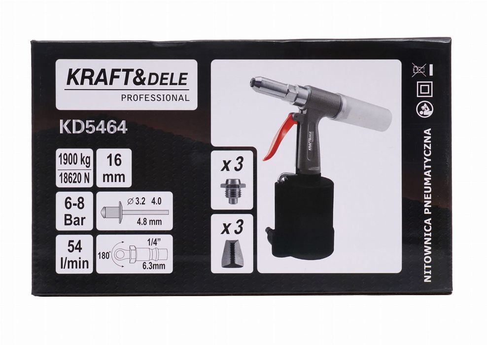 Pistol pneumatic de nituit 16 mm, 54 l / min, Kraft&Dele KD5464