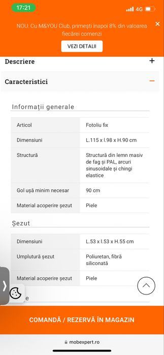 Fotoliu piele Mobexpert