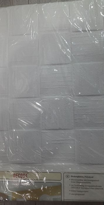Tavan fals decorativ,polistiren expandat,F Dublin,alb,50x50x0.8 cm,Nou