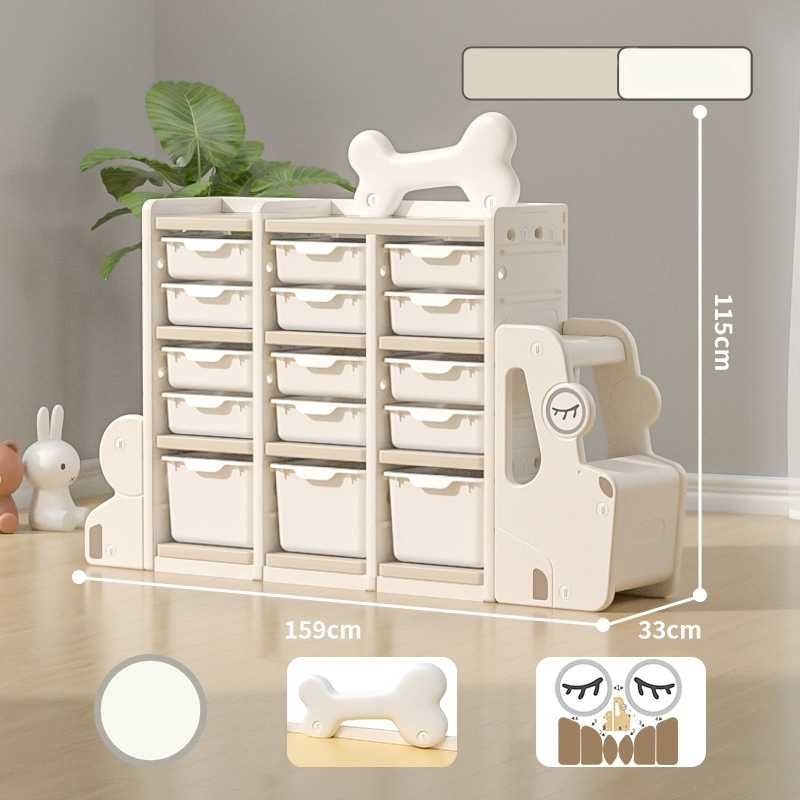 Детский стеллаж DOG с ящиками для хранения игрушек, пластиковый
