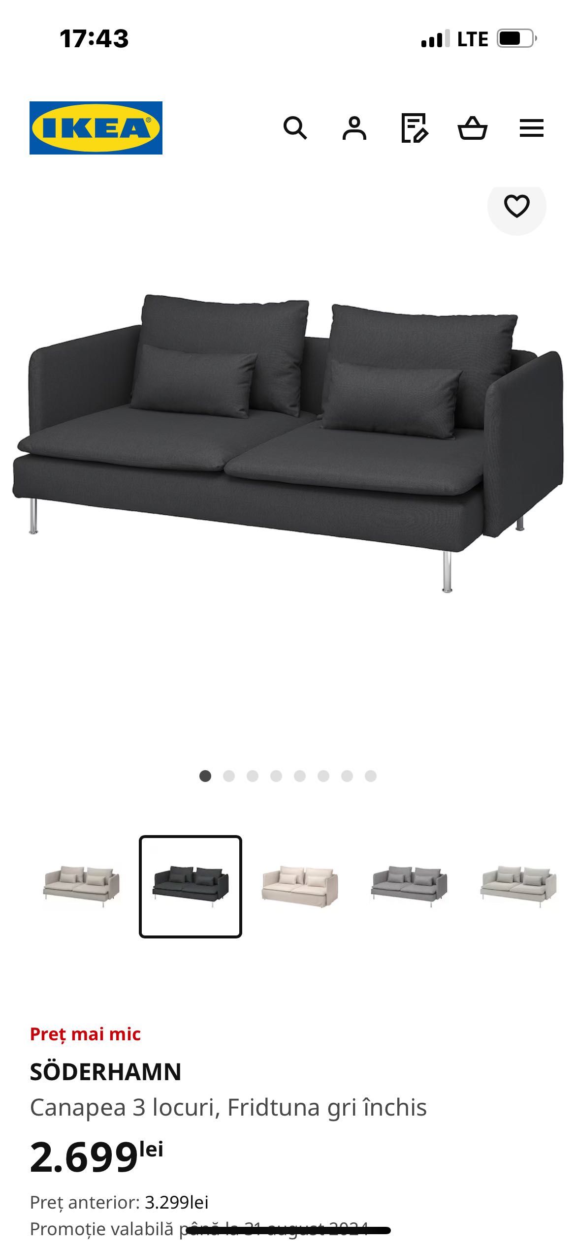 Canapea Ikea 3 locuri