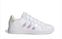 Adidas cu detalii holografice Grand Court 2.0, Alb, Roz, 39  1/3