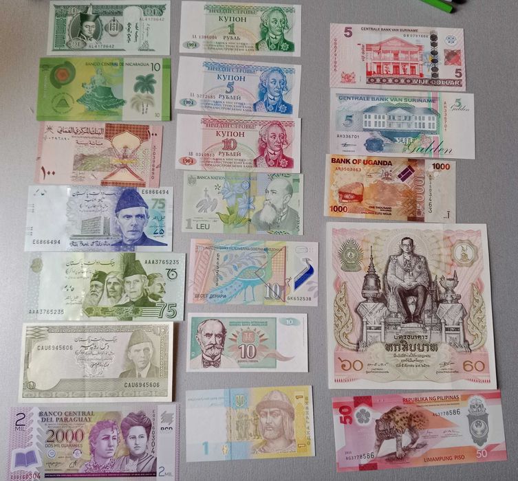 Продам банкноты разных стран, состояние UNC