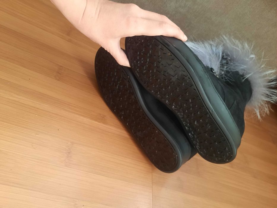 Дамски боти естествен пух и велур