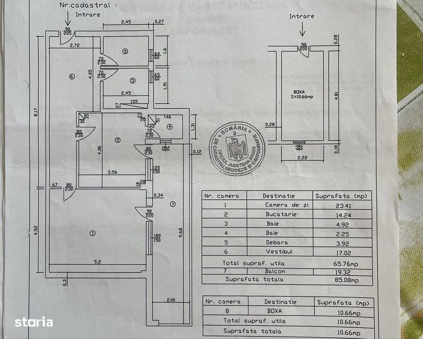2 camere Eremia Grigorescu, et1 /4,boxa , 85mp, pret 100000euro