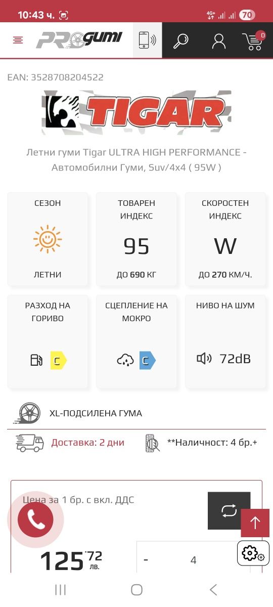 Летни гуми 215 50 17