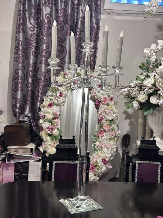 Sfesnic cristal demontabil, 84 cm cu 5 brate