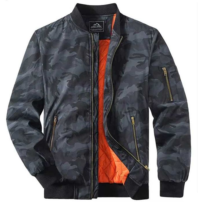 Geaca barbati TACVASEN, marimea 3XL, tip bomber, gri si negru