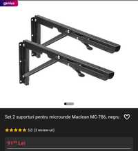 Set 2 suporturi pentru microunde Maclean MC-786, negru