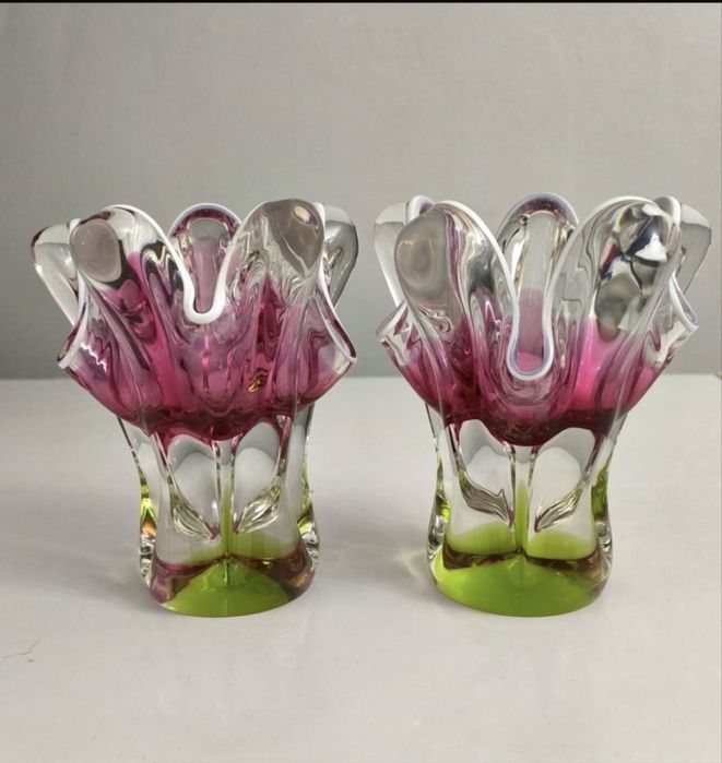 Вазы из Богемского стекла. Чехословакия.Новые.
