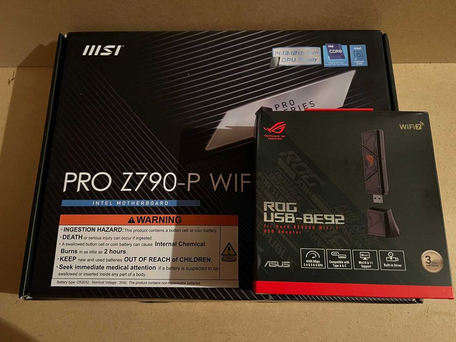 Placa de baza MSI PRO Z790-P WIFI / Adaptor wireless ASUS ROG USB-BE92