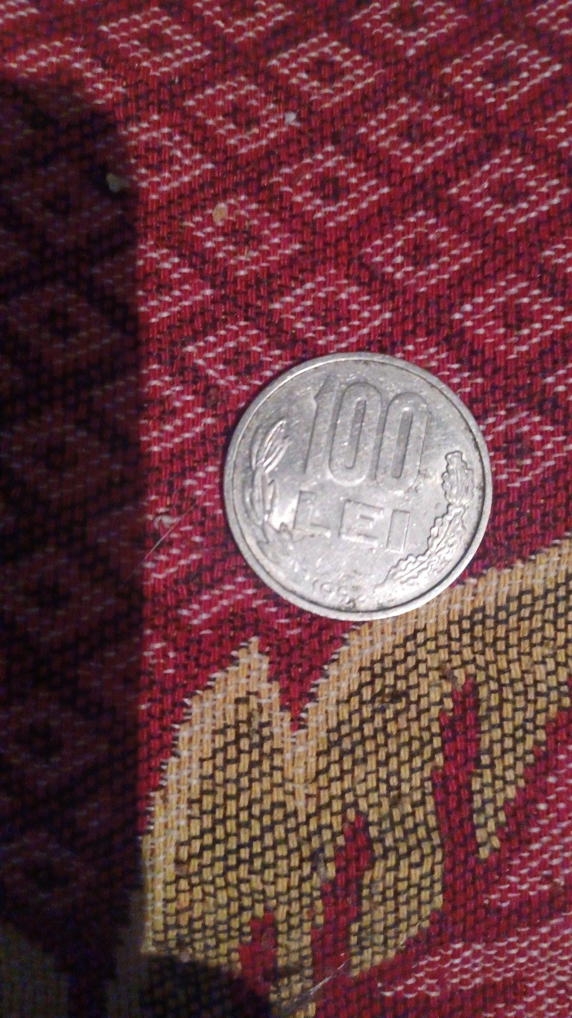 Moneda cu Chipul lui Mihai Viteazul 100 de lei 1992