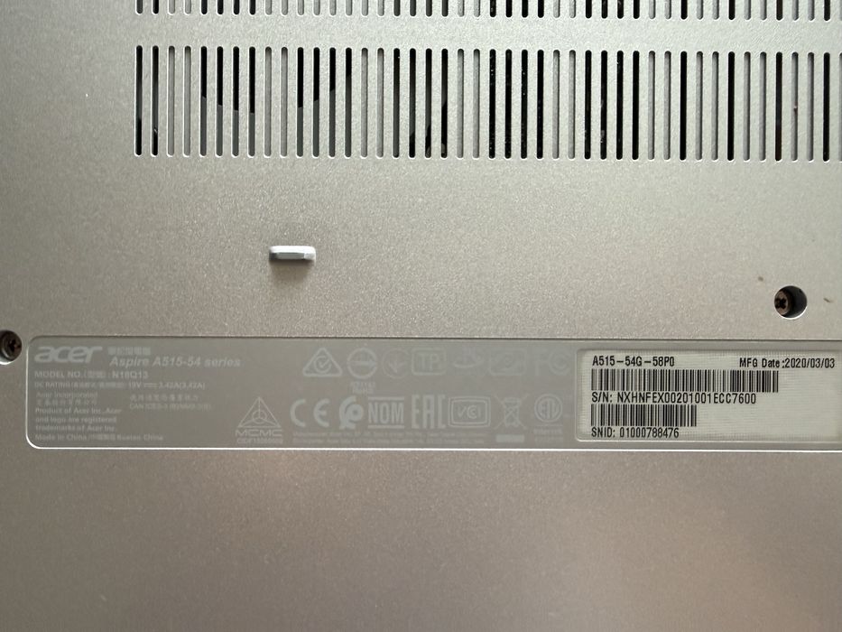 Acer Aspire A515, Intel i5, 8GB RAM, GeForce MX250 2GB, 500GB SSD