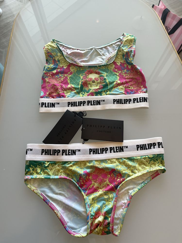 Бански филип плейн шарен philipp plein топ бикини бюстие