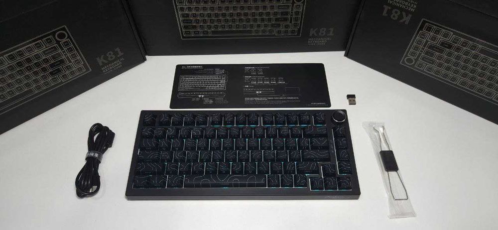черные беспроводные кастомные клавиатуры k81 gasket mount